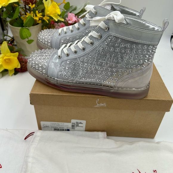 Men’s Christian Louboutin  spiked  high top sneakers size 41 made in Italy - Picture 10 of 12